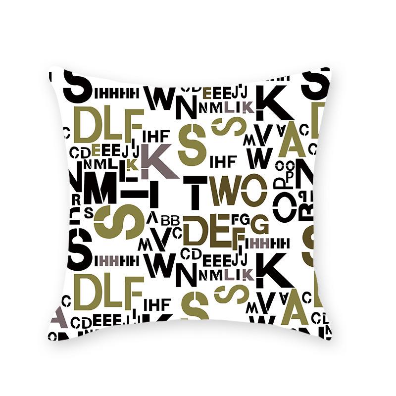 INS Style Faux Soft Throw Pillow Cover - Letter Print Home Decor for Sofa & Living Room