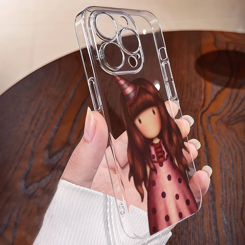 S-Santoro-Gorjuss Cute Cartoon Girl Phone Case For IPhone 17 16 15 14 13 12 11 X XR Mini Pro Max Plus Transparent Soft Cover