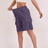 Women's Casual Cargo Shorts with Elastic Drawstring Waist and Side Pockets In Multiple Colors