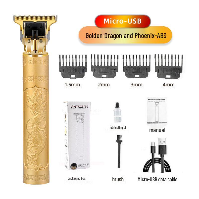 Professional Electric Hair Clipper for Barbers & Home: Precision Carving, Slicked Back Styles, Bald Head Trim.