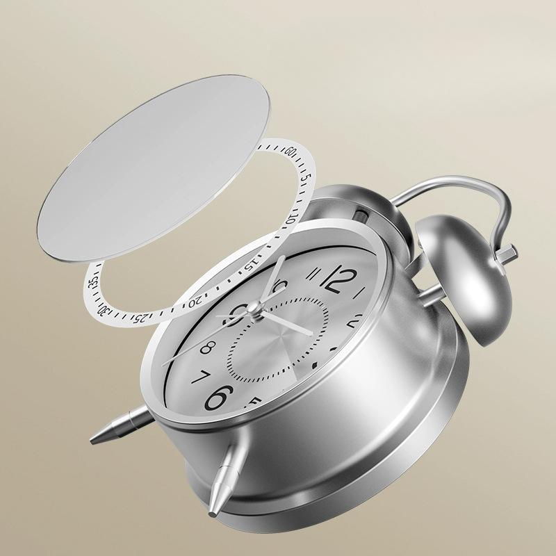 Silent Metal Alarm Clock Student Luminous New Mechanical Super Loud Fashion Children's Desk Ornament Personalized Large Clock
