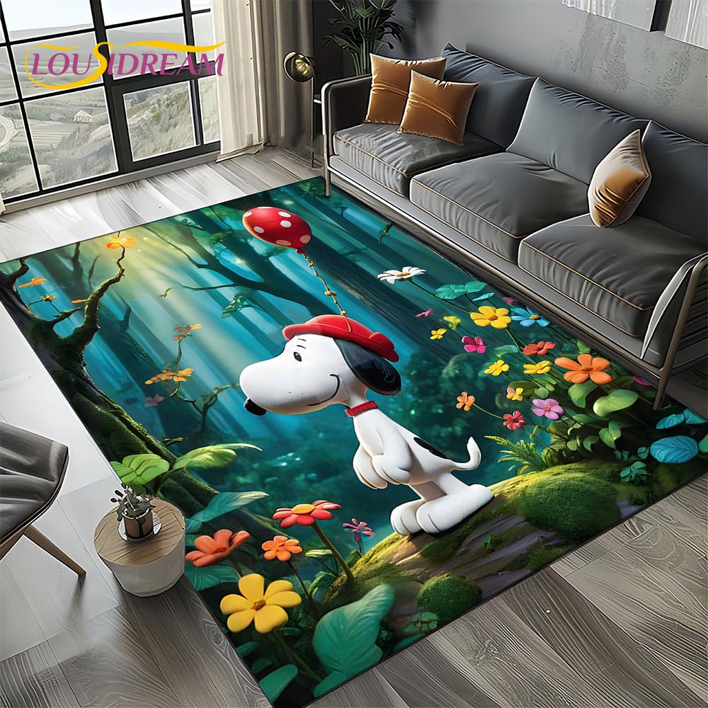 27 Style Cute Snoopy Dog Cartoon Carpet Rug for Bedroom Living Room Home Sofa Decoration,kids Game Large Decor Floor Mat Gift 3D