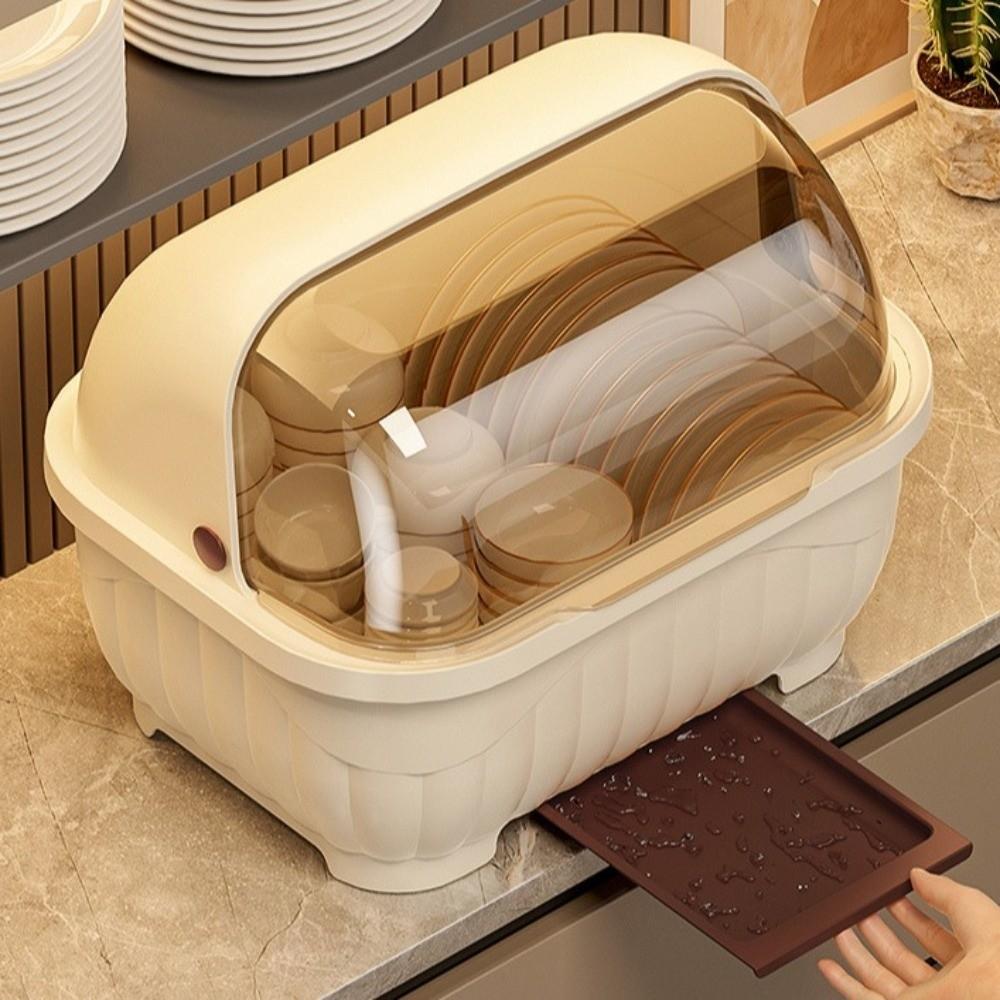 Drainable Kitchen Cutlery Holder Covered Dinner Plate Cup Tableware Spoon Fork Cage Rack High-capacity Drying Rack