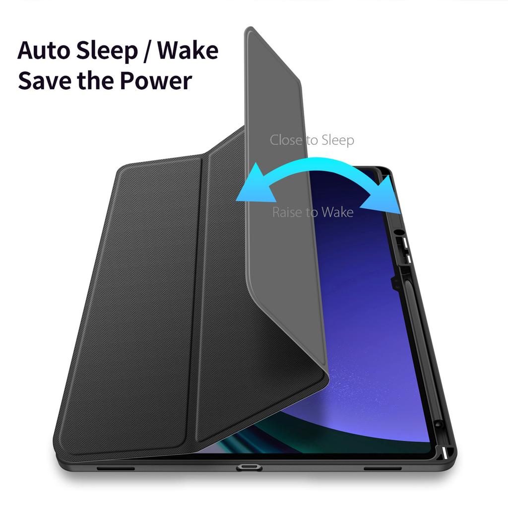 DUX DUCIS TOBY Series For Samsung Galaxy Tab S10 Ultra/S9 Ultra/S8 Ultra Case PU Leather Tri-Fold Stand Tablet Cover