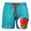 Wide Leg Double Layer Men Shorts All-matched Drawstring Elastic Waist Swim Trunks Beachwear