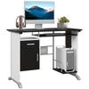 Design Mesa de computador em MDF 100 C x 52 L x 75 A cm preto e branco