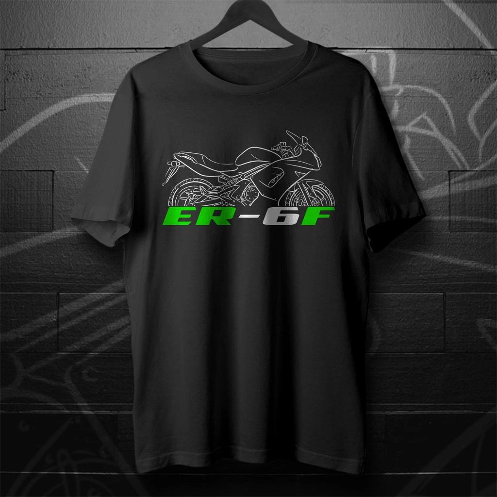 Black men's and women's T-shirt For Kawasaki ER-6F 2006-2016- Motorcycle