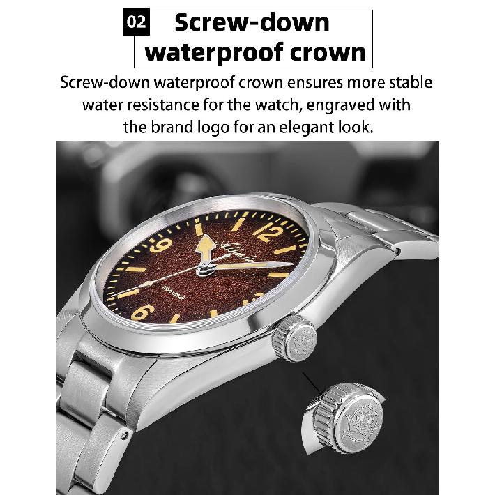 ADDIESDIVE Men’s Waterproof Quartz Watch AD2544 316L Stainless Steel C3 Retro Luminous Sapphire Fashion 37MM Wristwatch For Men