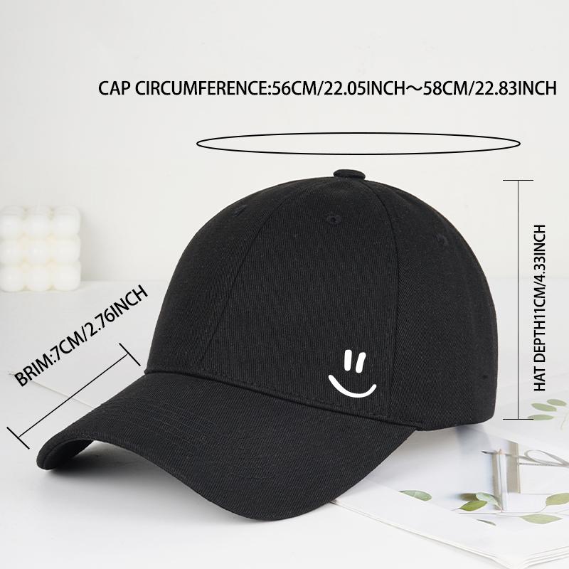 Women's Basic Smiley Graphic Baseball Cap Adjustable Casual Hat for Daily Travel Weekend Gathering Vacation Party