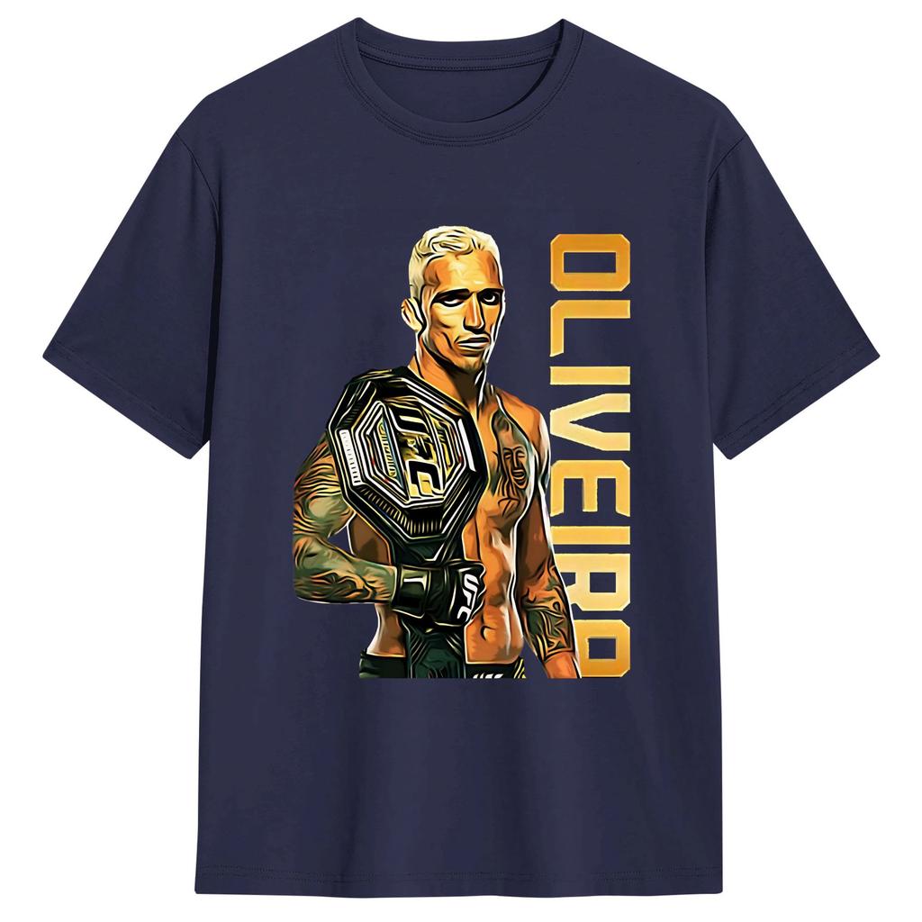 Charles Oliveira TShirt Beach Cotton T Shirts For Men Harajuku Custom Logo Tshirt Short Sleeve Street Style Tees