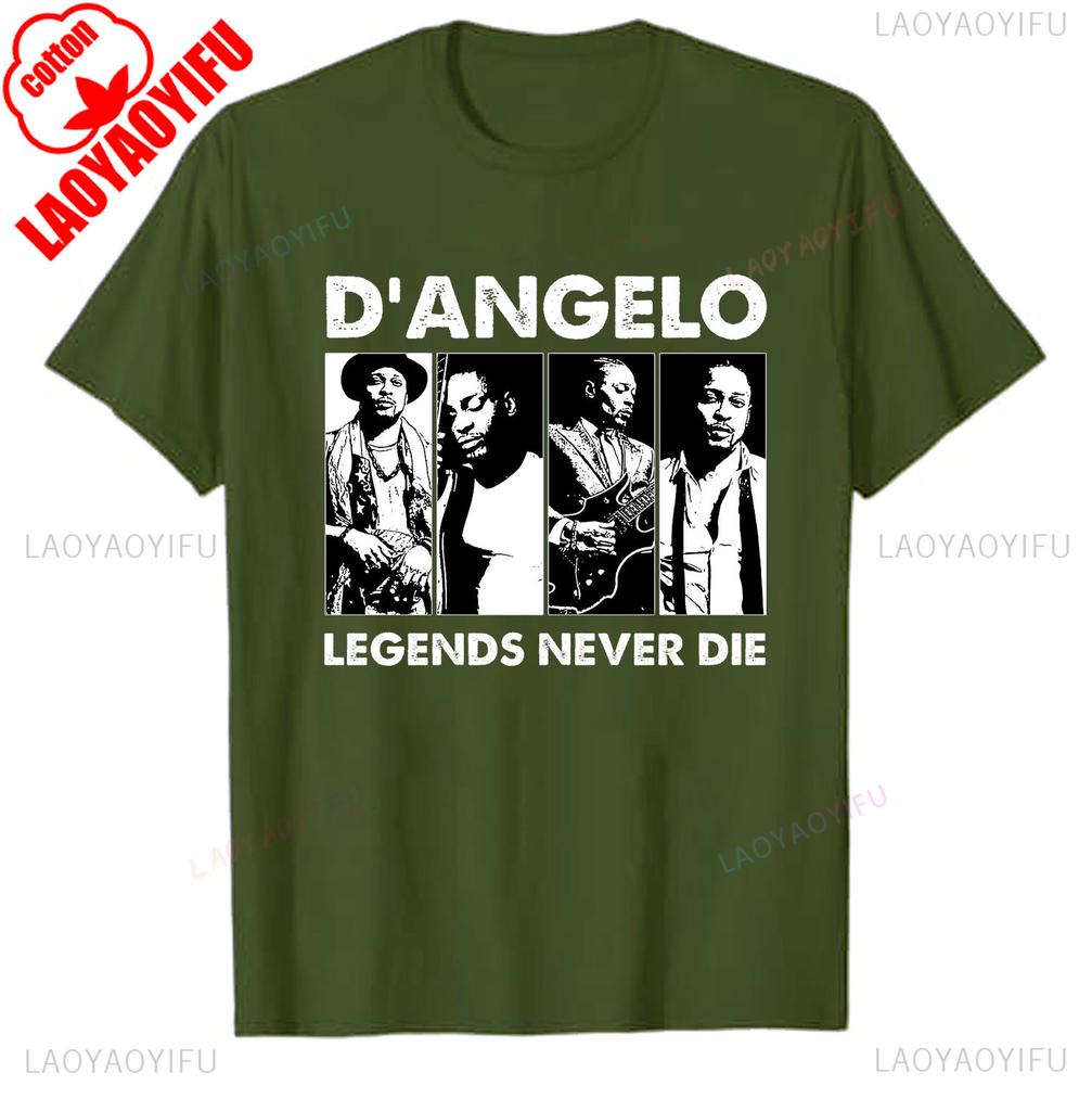 RIP Leggenda Dangelo Design Maglietta di Tutti gli Album Tour Brown Sugar Merch Concerti Rap Retrò Tee Anni '90 R&B Anni 2000 Musica Magliette in Cotone