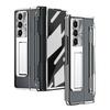 For Samsung Galaxy Z Fold 7 6Case Clear Electroplated Metal Lens Holder with Folding Hinge Tempered Film Optional Touch Pen Slot