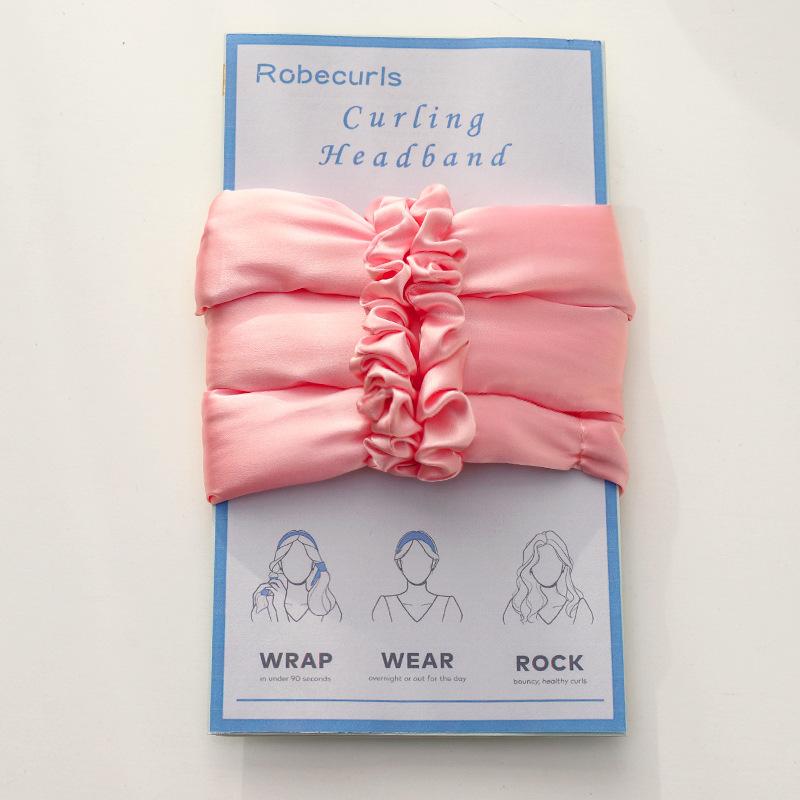 

Гибкая щипцы для завивки волос, ленивый сон, без нагрева, щипцы для завивки волос, повязка на голову, инструмент для завивки волос Magic Wave, ZPG розовый