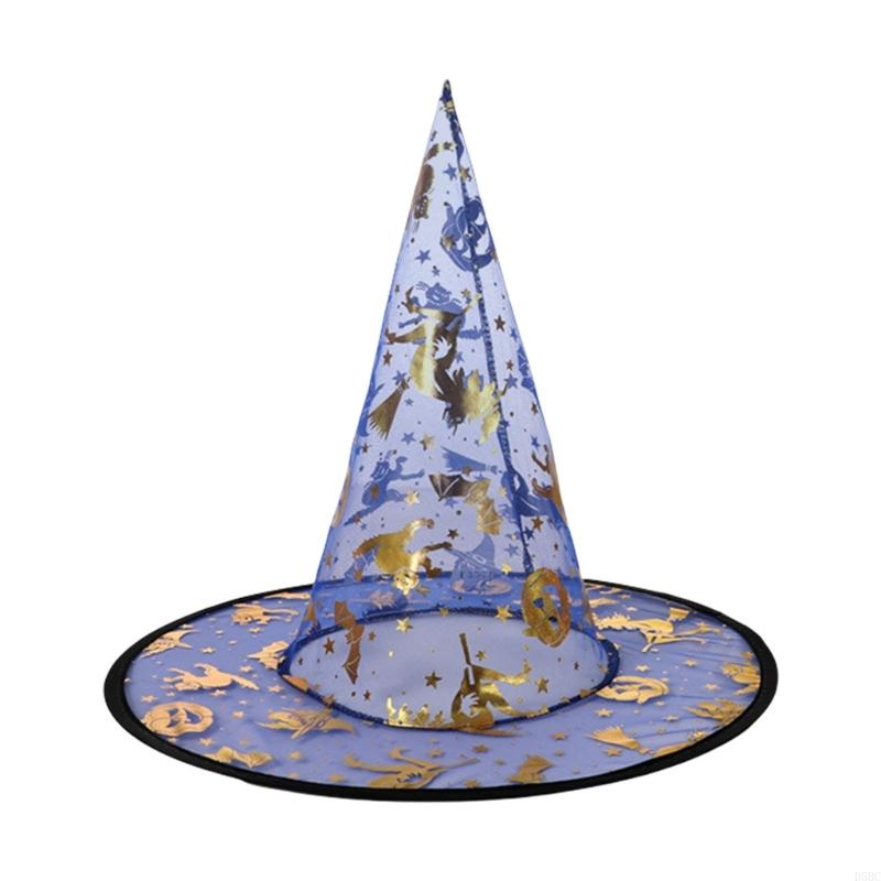 5Pcs Witch Hat 33cm High Pointed Wizard Hat for Women Men Kid Halloween Cosplay