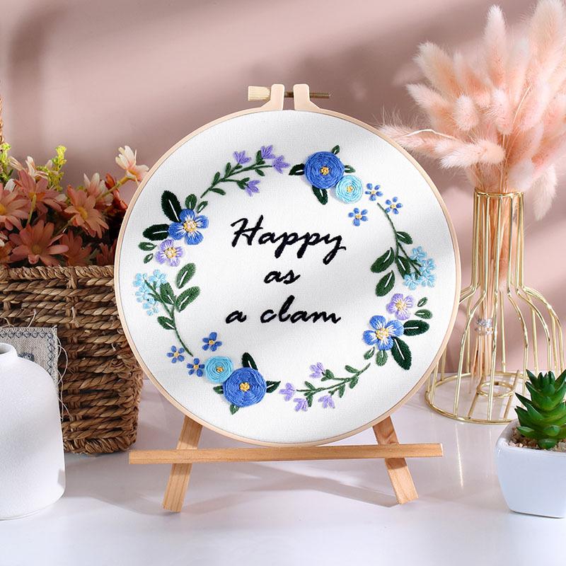 New Diy Embroidery Material Package, Warm Flower Language, Wreath Of Flower Letters, Inspirational Hair