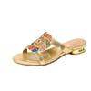 New Rhinestone Sandals Women's High-heeled Slippers Summer Thick Heel Diamond Crystal Versatile Middle Heel Fashion Outer Cool Slippers
