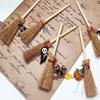 Spider Ghost Halloween Broom Wooden Red Rope Broom Mini Broom Pendant  Halloween Festival