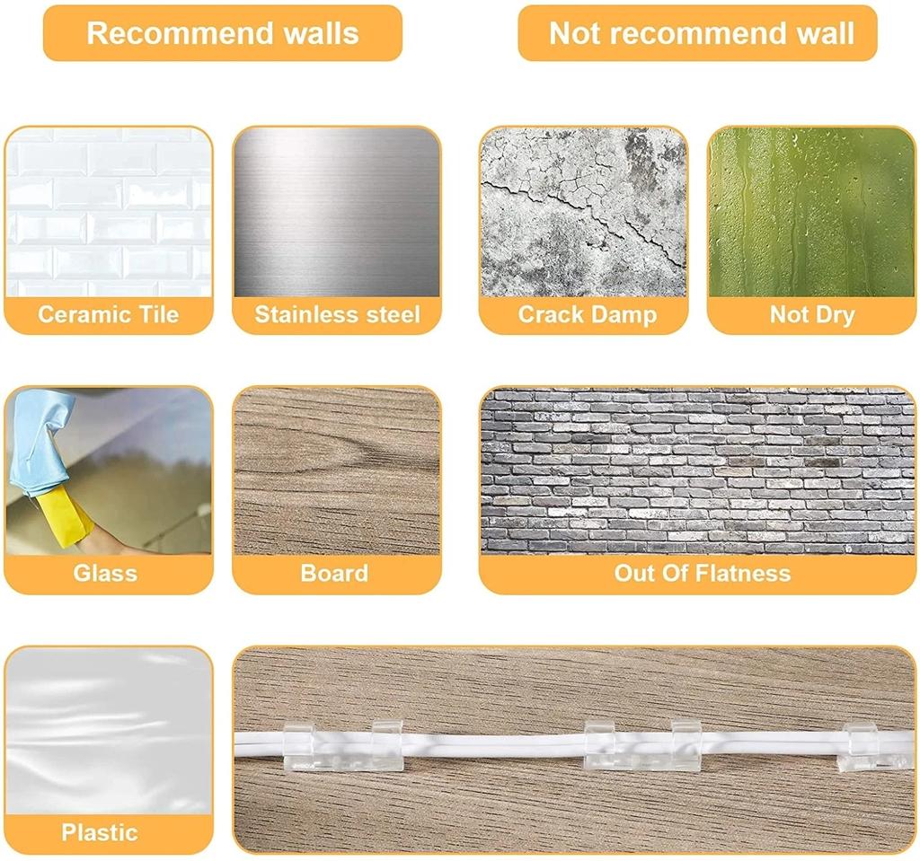 Cable Organizer Clips Wire Holder Self Adhesive Desktop Cord Management for PC Mouse USB Power Cord Fixer Wall Car Home Office