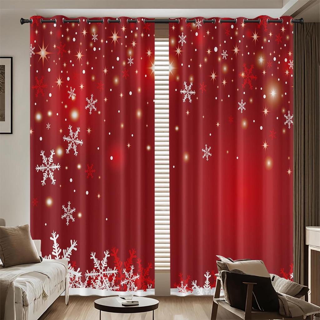 Custom Christmas Gnome Blackout Curtains: High Precision, Sun Protection, Thickened Polyester