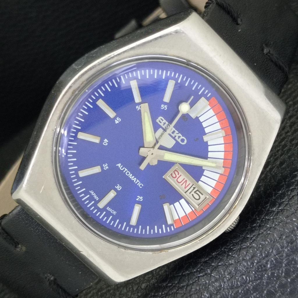 

JAPAN VINTAGE SEIKO 5 AUTOMATIC 6309A MENS BLUE COLOR DIAL WATCH a701456-5 R206b-a701456