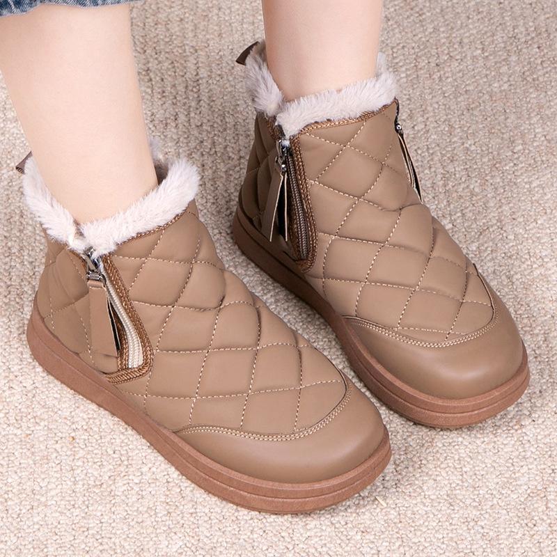 Snow Boots 2025 Winter New Fleece Thickened Women's Cotton Shoes Warm and Non-slip Cotton Boots