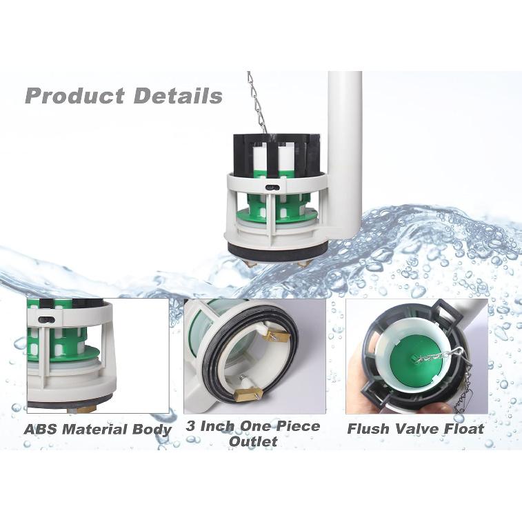 Toilet Flush Valve for 3 Inch Flush Hole, One Piece Toilet Flusher Replacement Kit Toilet Tank Valve Fit for TOTO Toilet Tank Parts