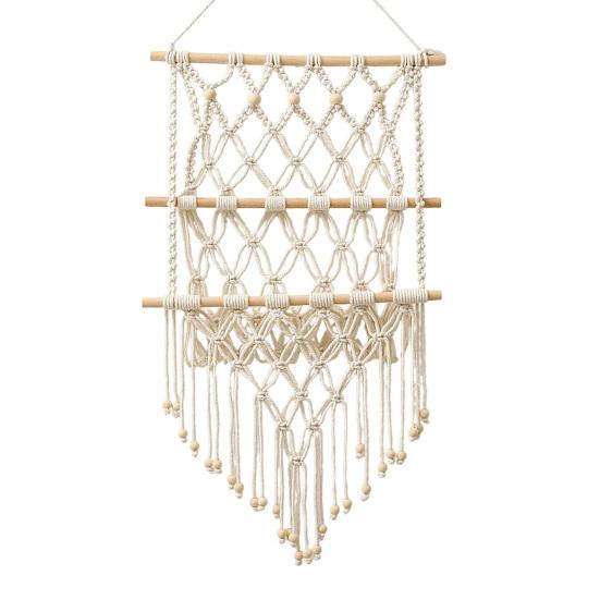 Bohemian Braided Tapestry Wall Organizer Knotted Hanging Decorative Rope