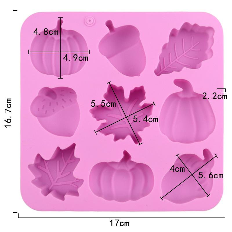 

Fall Silicone Mold For Halloween Thanksgiving Pumpkin Maple Leaf Acorn Shape Chocolate Jummy Candy Cookies Mold Harvest Theme