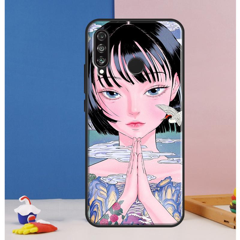 

Cartoon Girl Aesthetic Case For Huawei Nova Y73 Y72 Y70 Y90 Y60 Y61 Y91 12s 12i 11i 8i 9 10 SE P30 P40 Lite P60 Pro Huawei P30 Pro