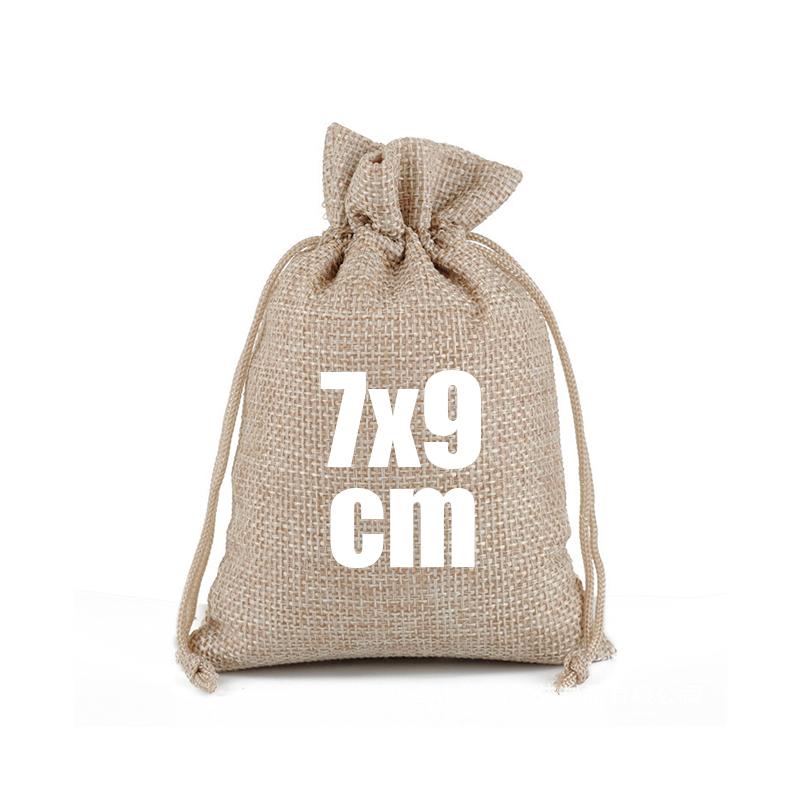 

Christmas Burlap Storage Bag Present Candy Snack Gifts Packaging Pouches Linen Drawstring Bags Wedding Party Home Decoration 10pcs
