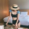 New product Baocao woven flat straw hat women's sunshade sun hat vacation British fashion top hat