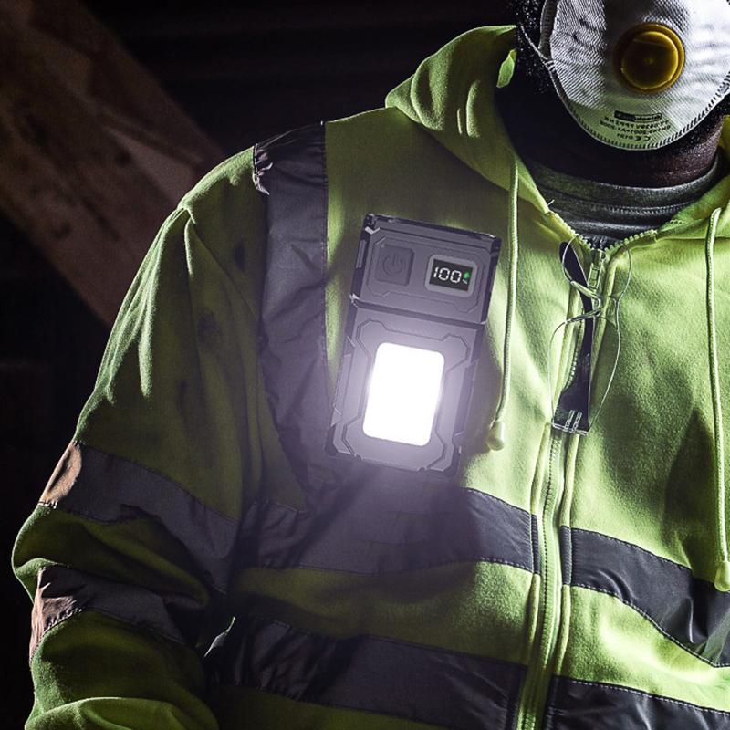 Mini Outdoor Flashlight Head Rotatable Work Light Keychain Light Burst Bright Dual Light Source