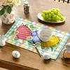 4pcs Buffalo Check Easter Placemats, Featuring Rabbits, Daisies, and Carrots, Perfect for Party, Kitchen, and Dining Room Decor