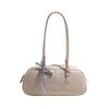 Fashion handbag with a bow for women simple underarm bag of solid color large capacity pillow bag