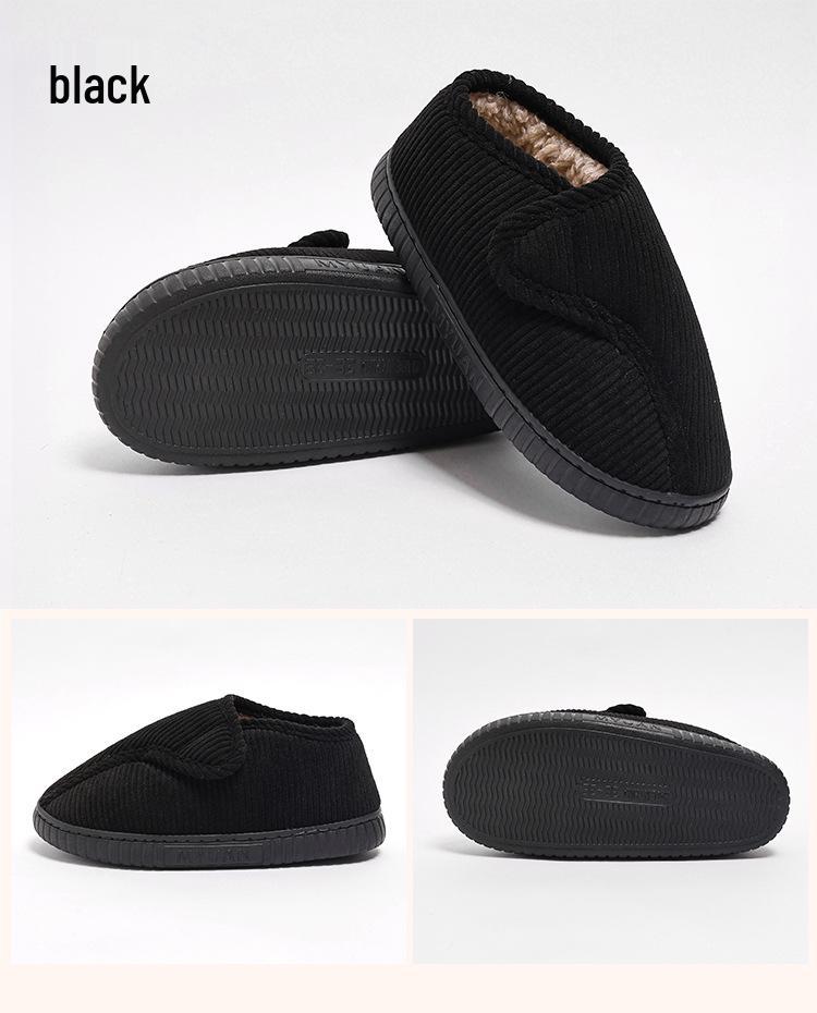 Winter Baumwollpantoffeln mit rutschfester Sohle für Mittelalte und Ältere - Plüsch, Warm, Dicke Sohle für Damen und Herren