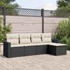 Vidaxl 5-Cz. Set da Salotto per Giardino, Cuscini, Rattan Nero PE