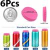 6Pcs Silicone Cola Lid Leak-proof Sealed Lid Beer Can Lid  Juice Beverage Can Protective Cover Reusable Drinking Utensils Beer