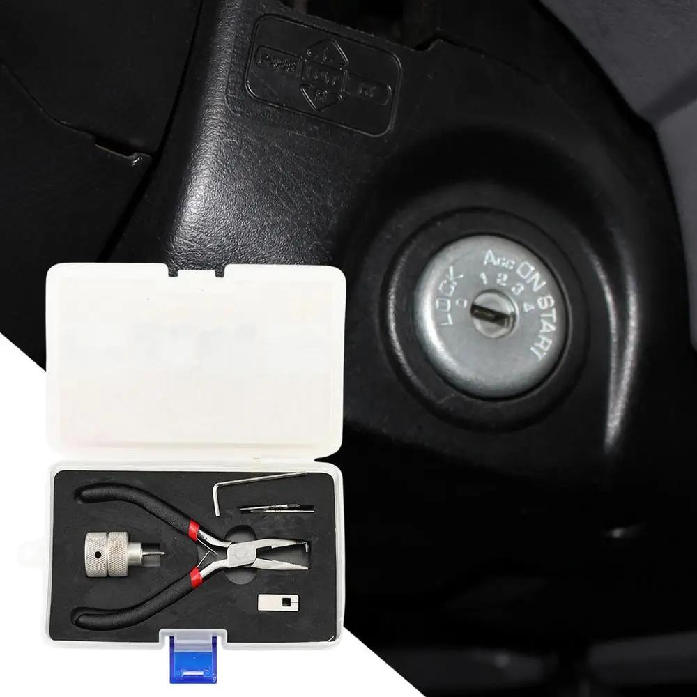 For Honda Ignition Car Lock Pin Removal Extractor Repair Tool Kit Peg Puller Box Ignition Lock Dowel Pin Removal Tool Kit Repair