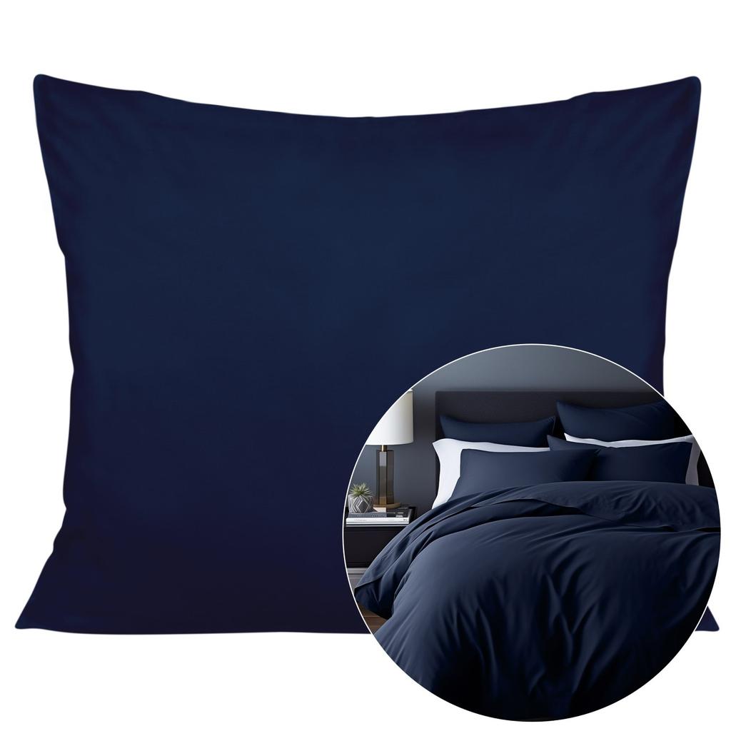 50x70 cotton satin pillowcase, navy blue, plain