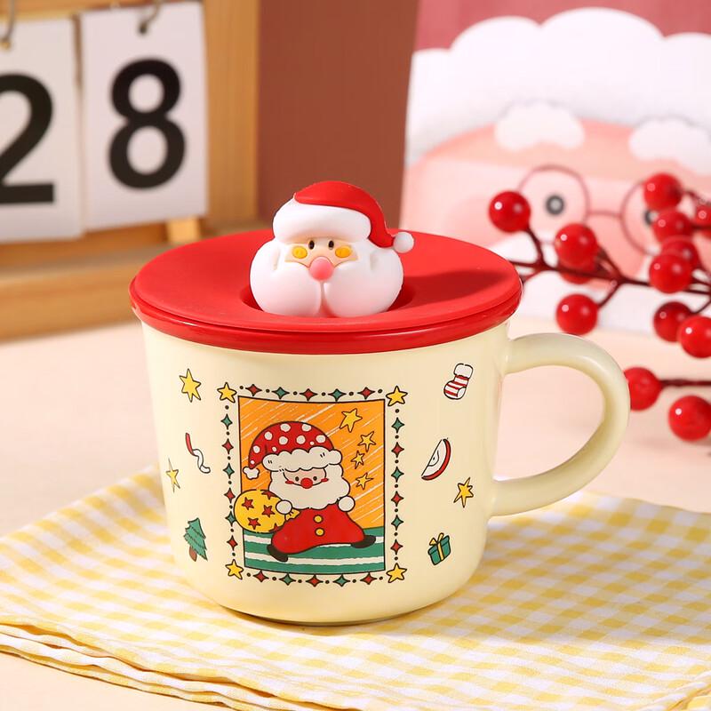 Christmas Ceramic Coffee Mug & Saucer Set Santa Claus