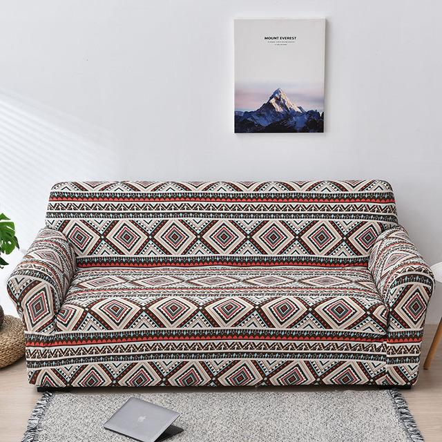 Elastic Triangle Pattern Sofa Cover Stretch Sofa Covers for Living Room Sofa Towel Slip -Resistant Fully -Wrapped Couch Cover