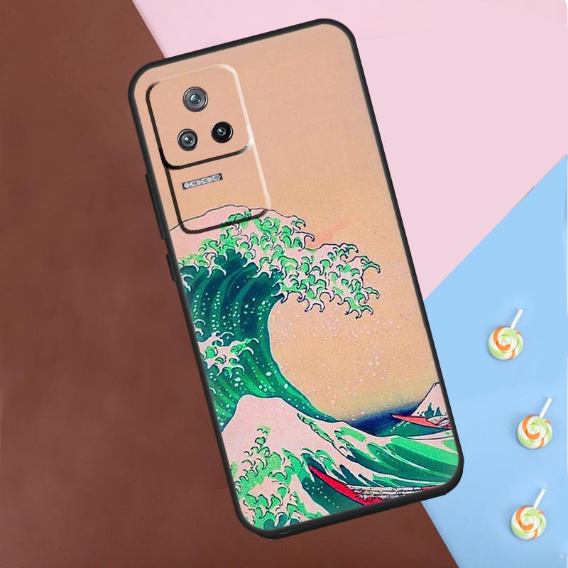 Japanese Great Wave of Kanagawa Case For POCO X6 Pro X3 X4 X5 F5 Pro F3 M5s Cover For Xiaomi 13T 14 13 Pro 11T 12T 12 Lite