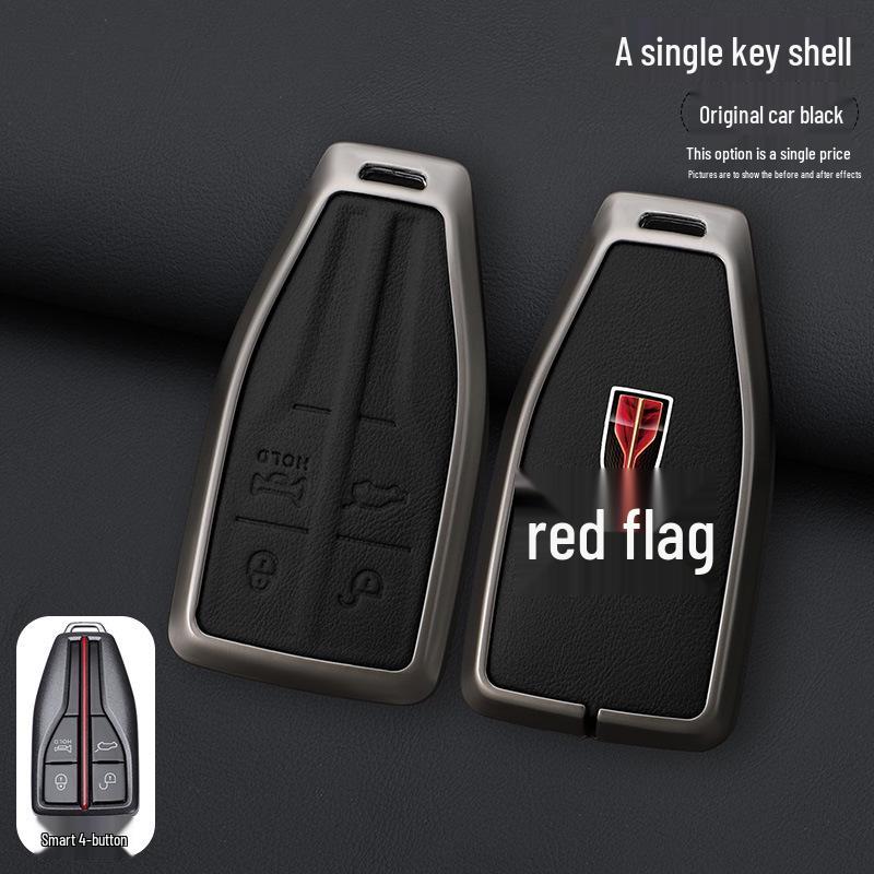 Echtes Leder Schlüsselanhänger für Hongqi H5, FAW HS5, HS7, H9 - High-End Schnallendesign