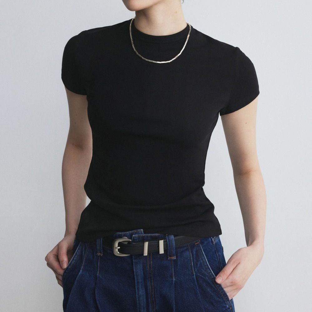 Korean Style Y2K Crop Top Women Pullover Basic Tees Shirts Fashion Short Sleeve T-shirt  Beach