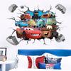 Cartoon Cars Lighting McQueen 3D Wall Sticke s For Kids Room Home Bedroom PVC Decor Cartoon Movie Mural Art Decals