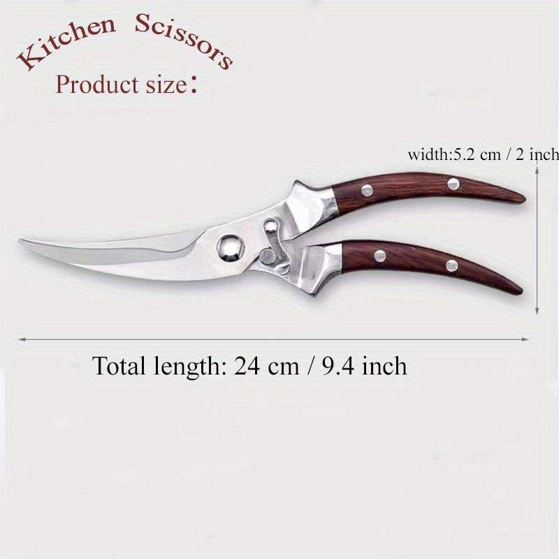 

German Steel Kitchen Scissors - Multi-Purpose for Chicken, Fish, BBQ & Camping. Ergonomic & Durable. коричневий