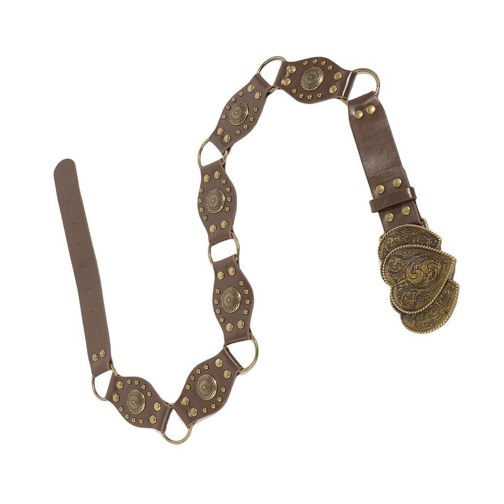 Heart Buckle Waist Belt Punk Chain Heavy Duty Grunge Buckle Modern Waistband Waist Chain Studded Belt