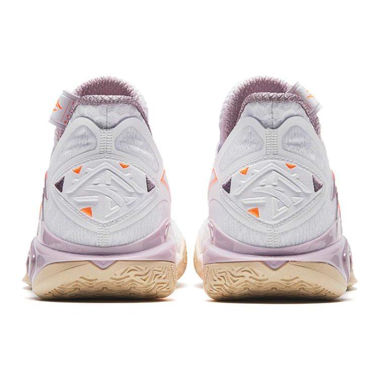 Anta Shock Wave 5 Mutation Low top Slip Resistant Abrasion Resistant Basketball Shoes Women's White Purple 122331106-1