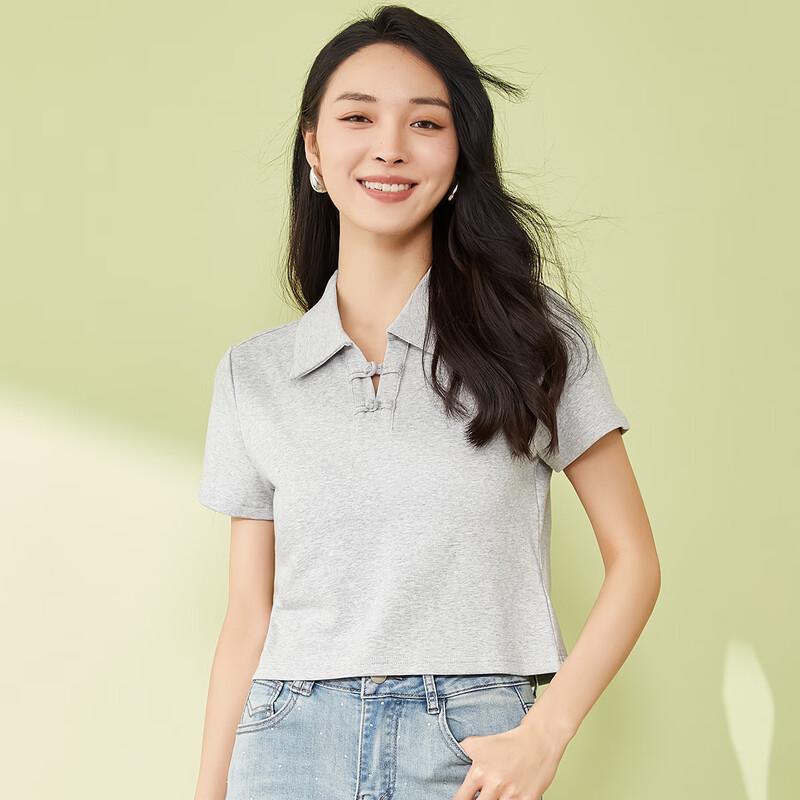 TATU Women's Summer New Chinese Style Polo Short Sleeve Shirt
