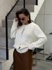 Europe and the United States hot-selling soft knitted cardigan women's 2026 new retro buckle gray sweater jacket ins wind